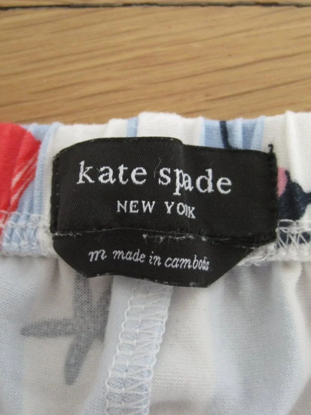 Kate Spade New York Cabana Blue White Stripe Beach Theme Pajama Bottoms Size M